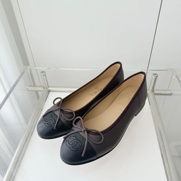 Ballet Flats Brown Mix Black Lambskin 566819