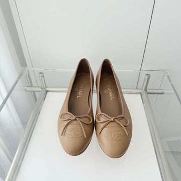 Ballet Flats Brown Lambskin 566818