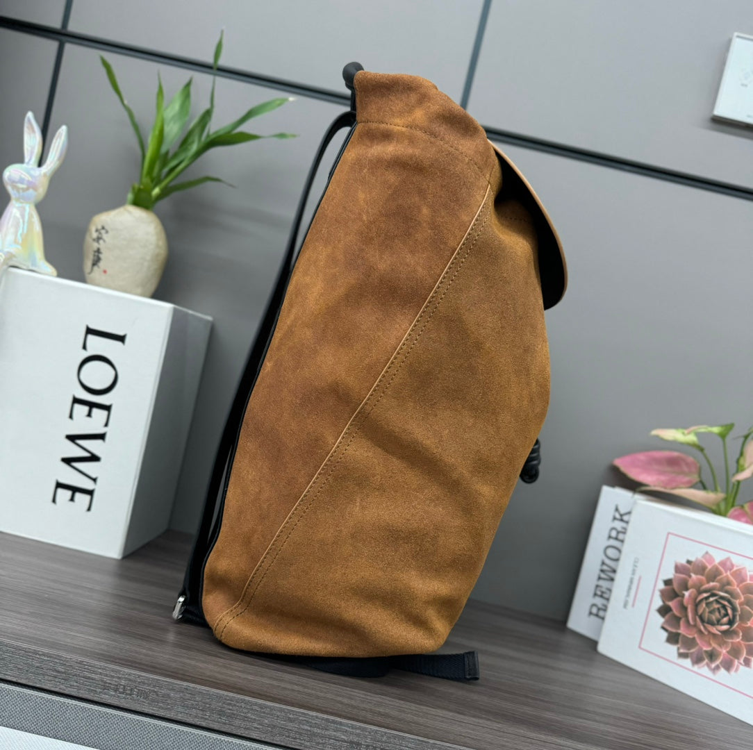 Loewe Flamenco Backpack 36 Brown Suede 274692