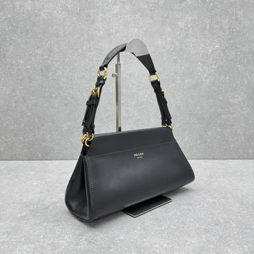 Prada Fall/Winter Runway Handbag 32 Black In Cowhide