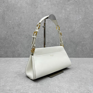 Prada Fall/Winter Runway Handbag 32 White In Cowhide