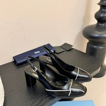 Prada New Slingback Pumps Black In Goatskin 580377