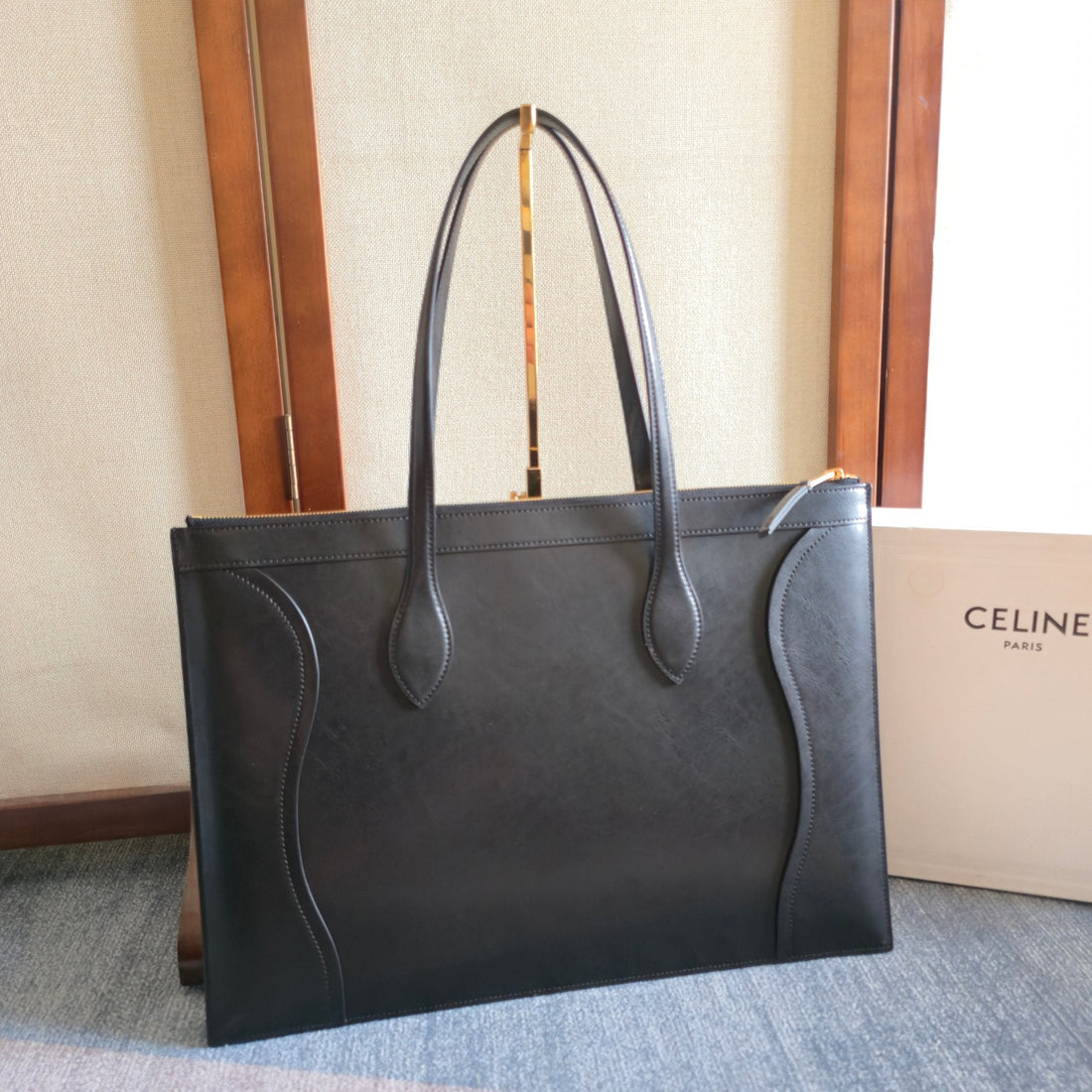 Celine 26 New Smiley Face Black Bag In Cowhide 276207