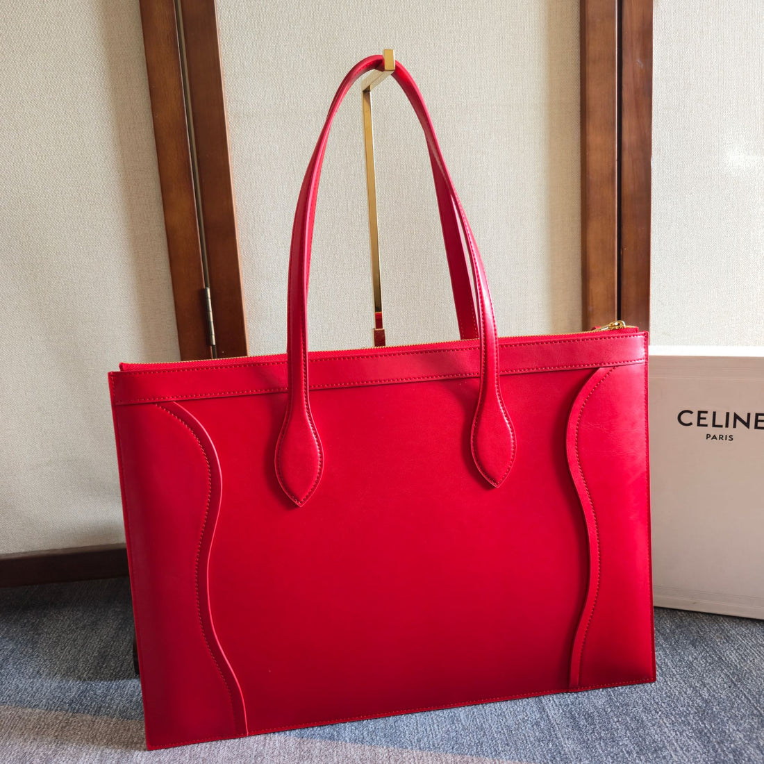 Celine 26 New Smiley Face Red Bag In Cowhide 276209