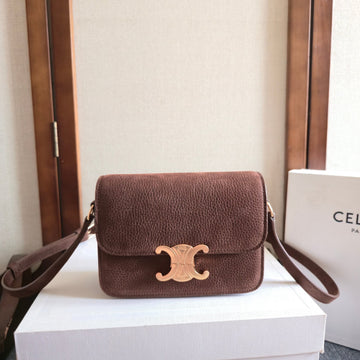 Celine Teen Triomphe Dark Brown Calfskin Handbag 276185