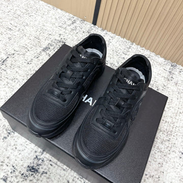 Chanel 26SS New Casual Black Sneakers In Cowhide With Mesh Cloth 591413