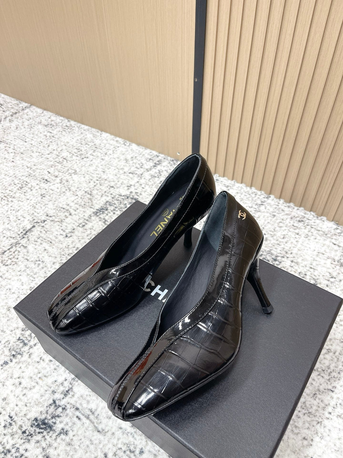 Chanel 26 Closed-Toe Slingback Black In Cowhide 591406