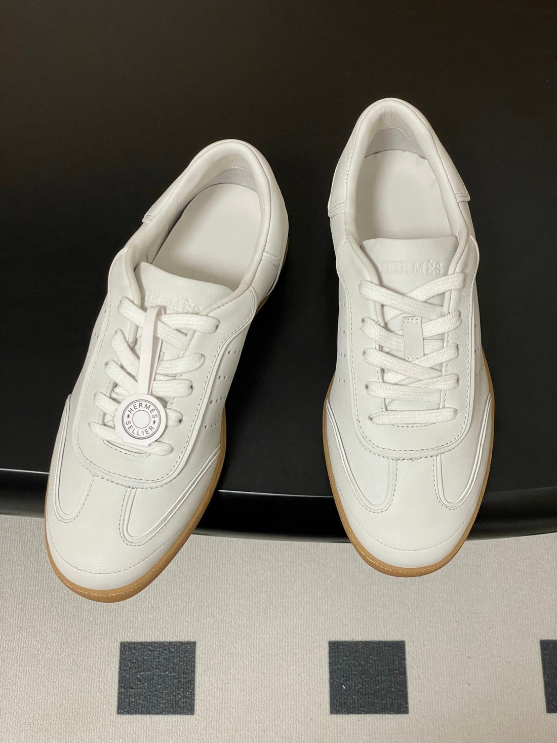 Hermes 26 Match Sneakers White In Calfskin 594340