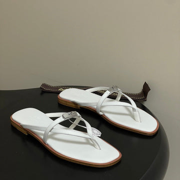 Hm Miss Sandal White In Calfskin 593825