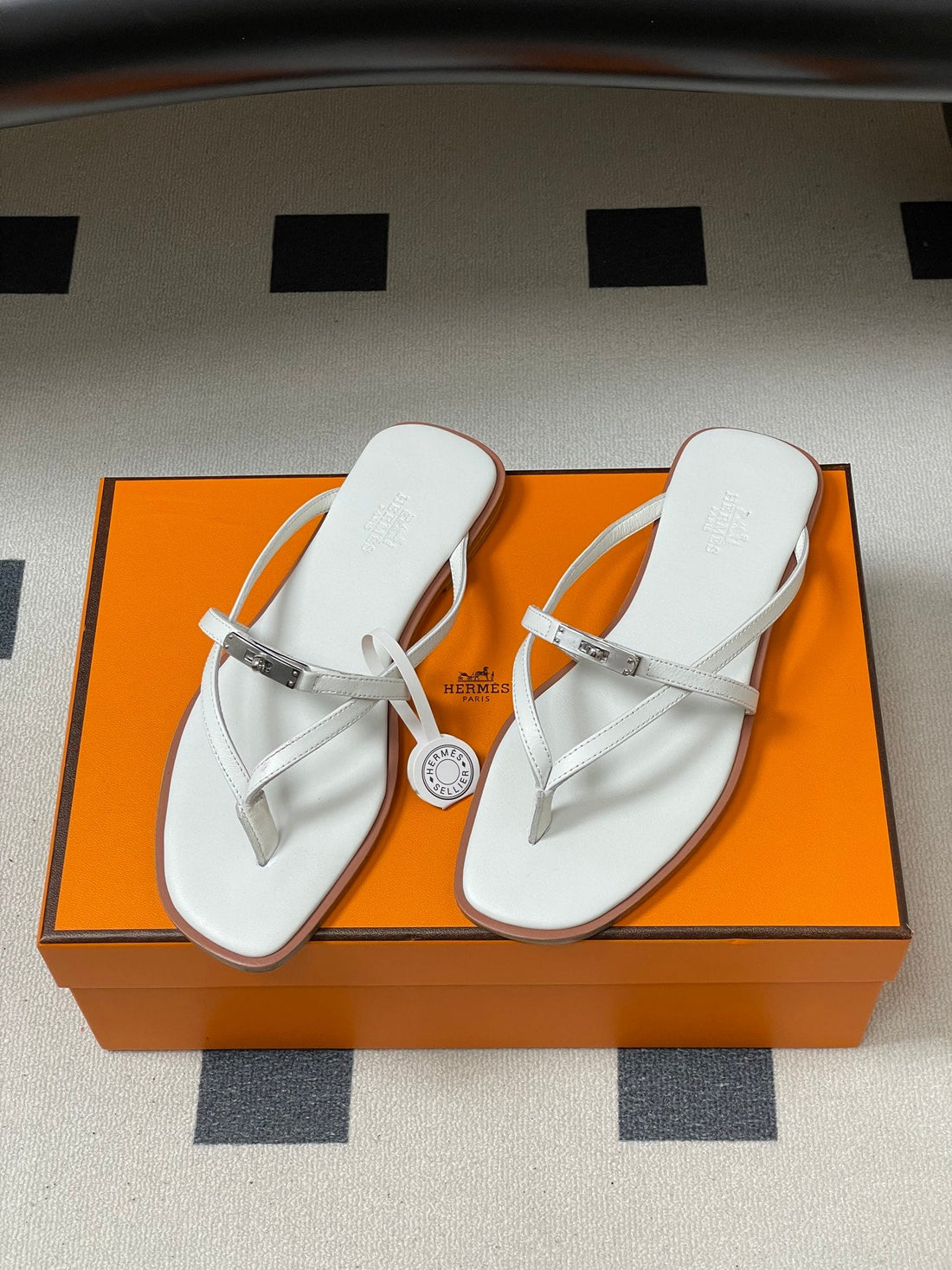 Hm Miss Sandal White In Calfskin 593825