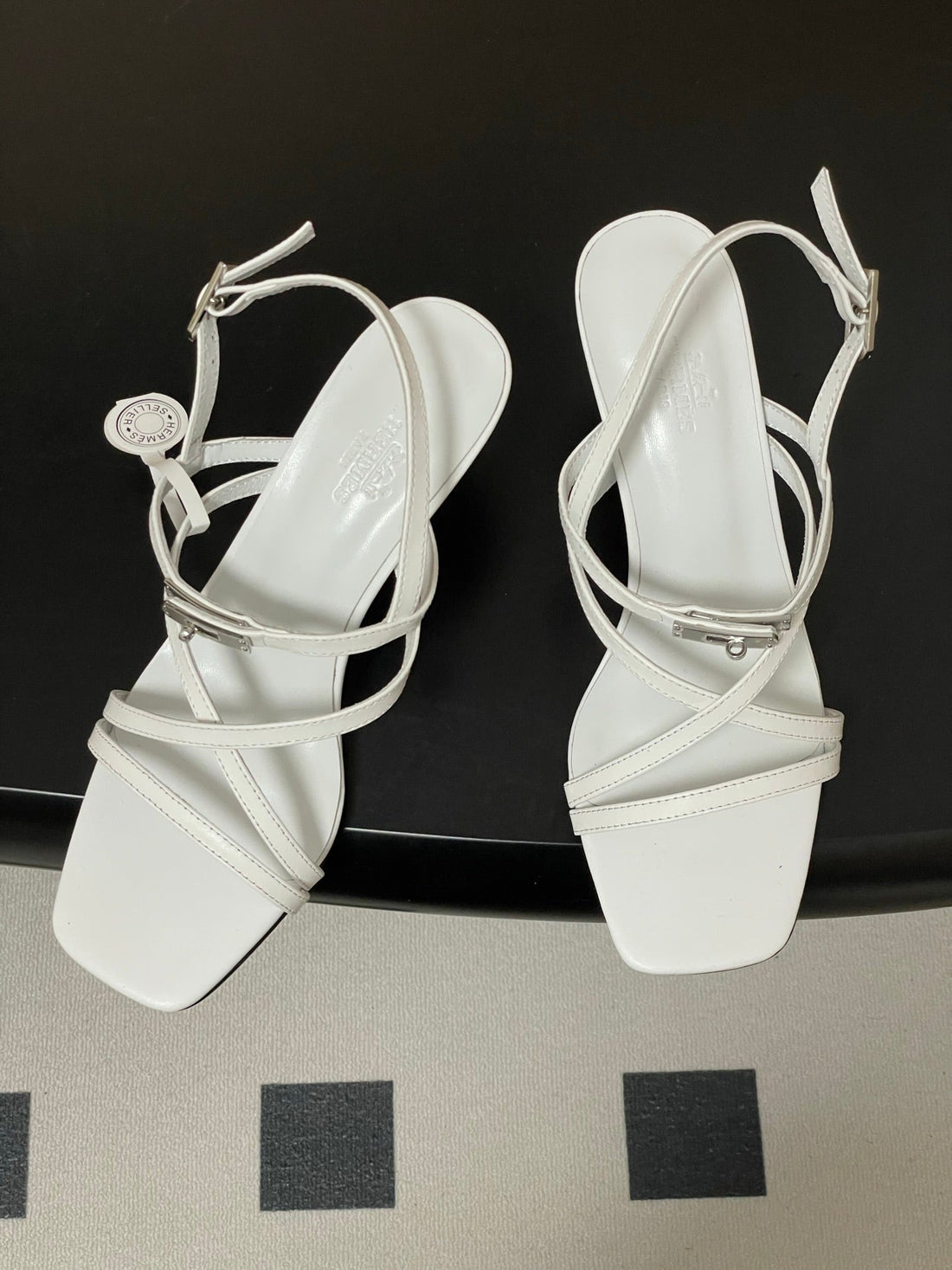 Hm Muse Sandal 70 White In Calfskin 593818