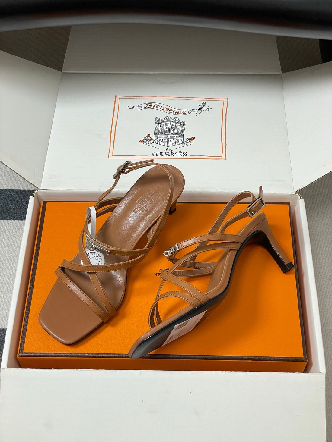 Hm Muse Sandal 70 Brown In Calfskin 593817