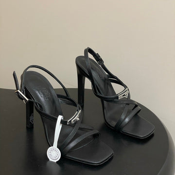 Hm Muse Sandal 100 Black In Calfskin 593812
