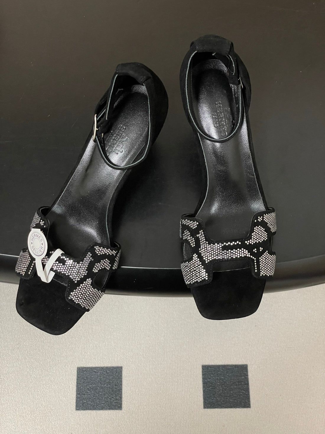 Hm Joy Sandal 70 Black Gray In Suede 593807