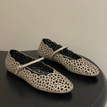 Hm 26S Meli Ballet Flats Beige In Cowhide 593800