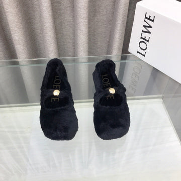 Loewe 2026 Ballet Flat Black In Wool 597434