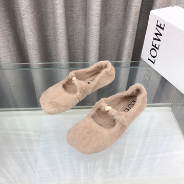 Loewe 2026 Ballet Flat Beịge In Wool 597431