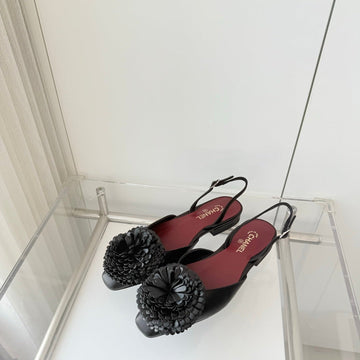 CC 26 Flower-Shaped Sandal Black Lambskin 597410