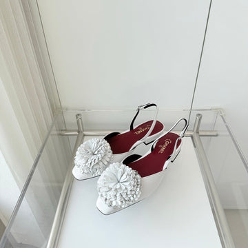 CC 26 Flower-Shaped Sandal White Lambskin 597408