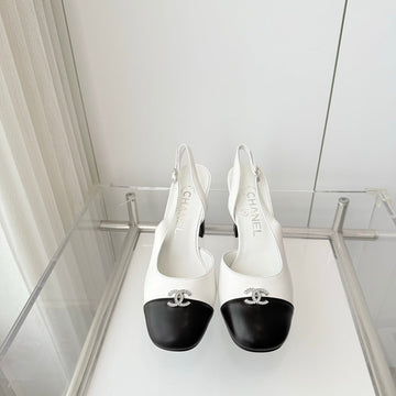 Chanel 26 High Heels Black White 90 In Lambskin 597387