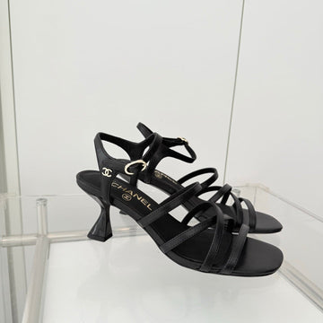 Chanel Cruise 26 Sandal 70MM Black Lambskin 597360