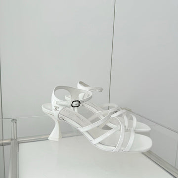 Chanel Cruise 26 Sandal 70MM White Lambskin 597358