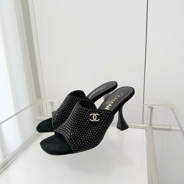 CC 26 Sandal 90 Black Rhinstone Deer Hide 597375