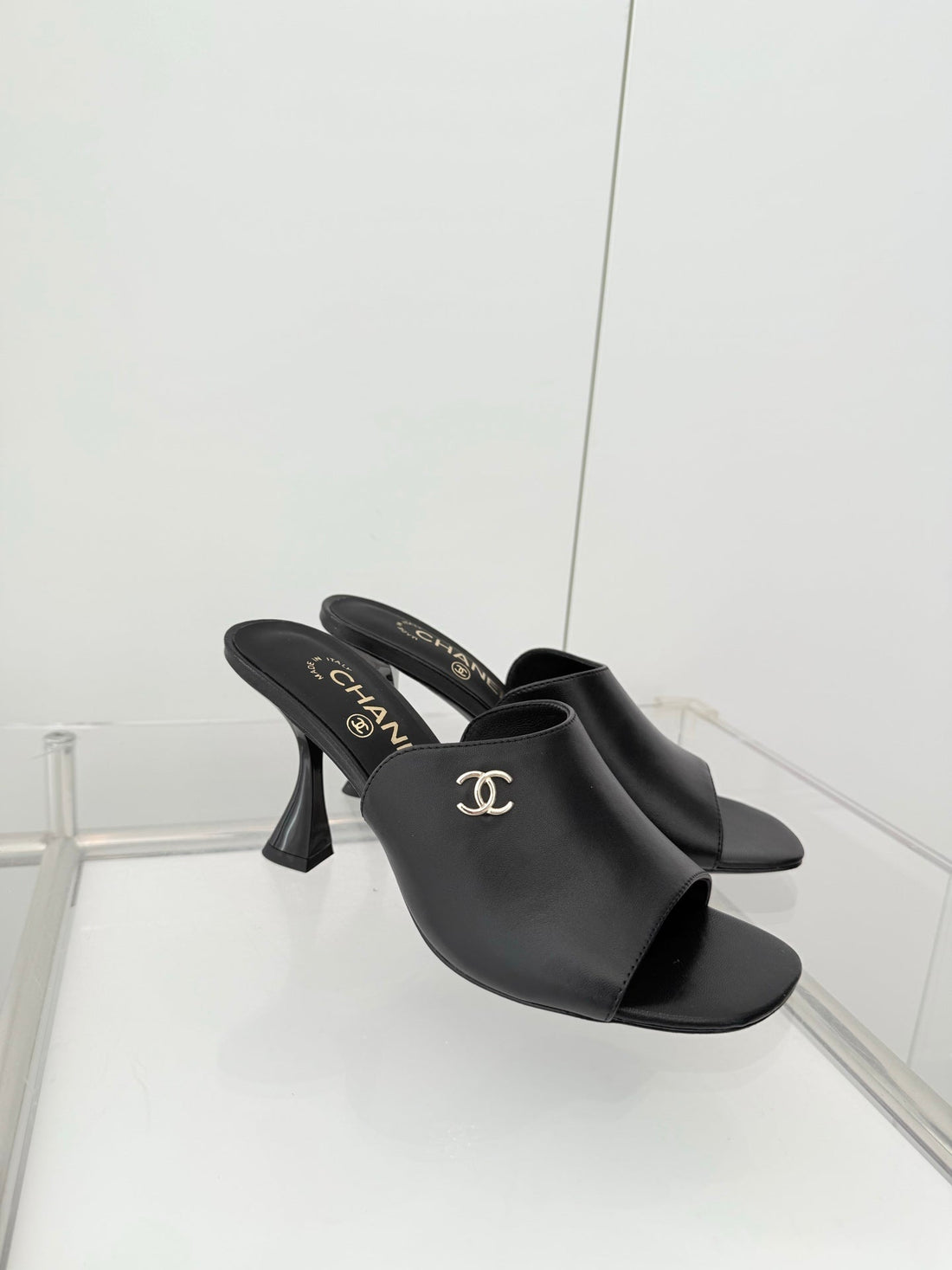 Chanel 26 Sandal 90 Black In Lambskin 597366