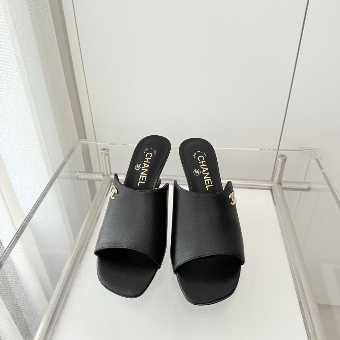 Chanel 26 Sandal 70 Black In Lambskin 597364