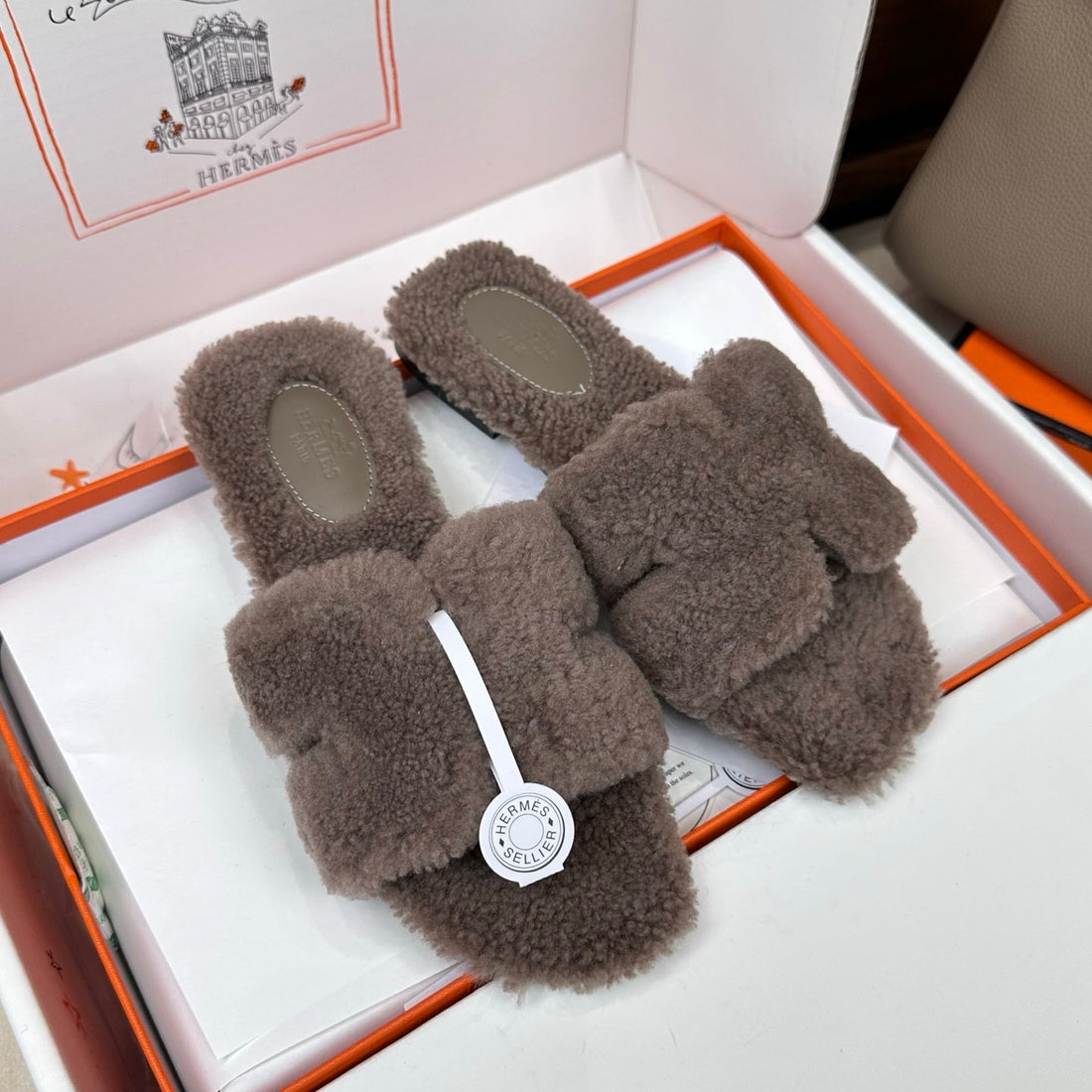 Hm Oran Sandal Taupe Wool 598205