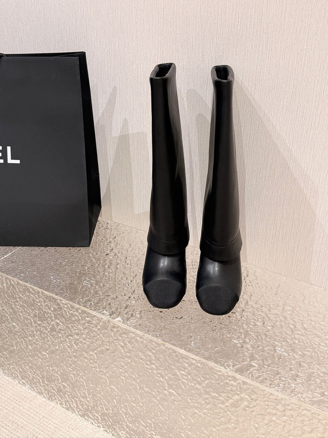 Chanel 26 Newest Runway Style Riding Black Boots In Cowhide 598318