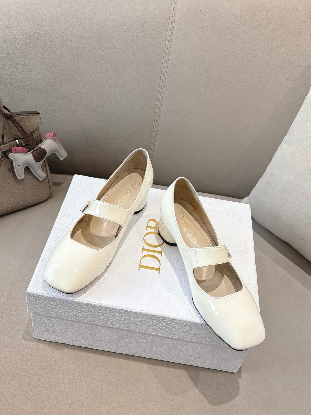 CD Mary Jane High Heels 40 White In Patent Leather 598179