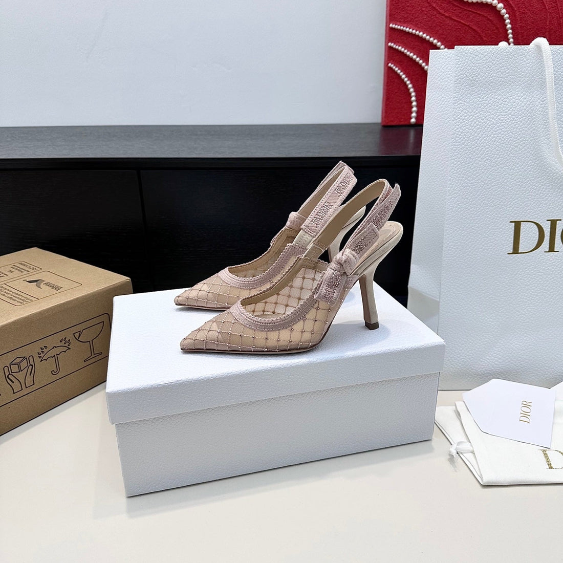 Dior J'adior Slingback High-Heel 65 Pink In Sheepskin 598142