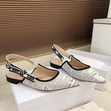 CD J'adior Strappy Open Back Sandals White In Sheepskin 598120