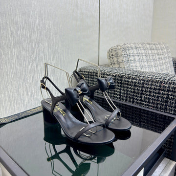 Chanel 26 Bow Heels Black In Lambskin 602501