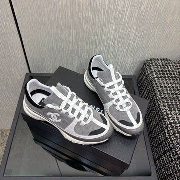 Chanel 26 Quilted Classic Sneaker Gray In Lambskin 602474