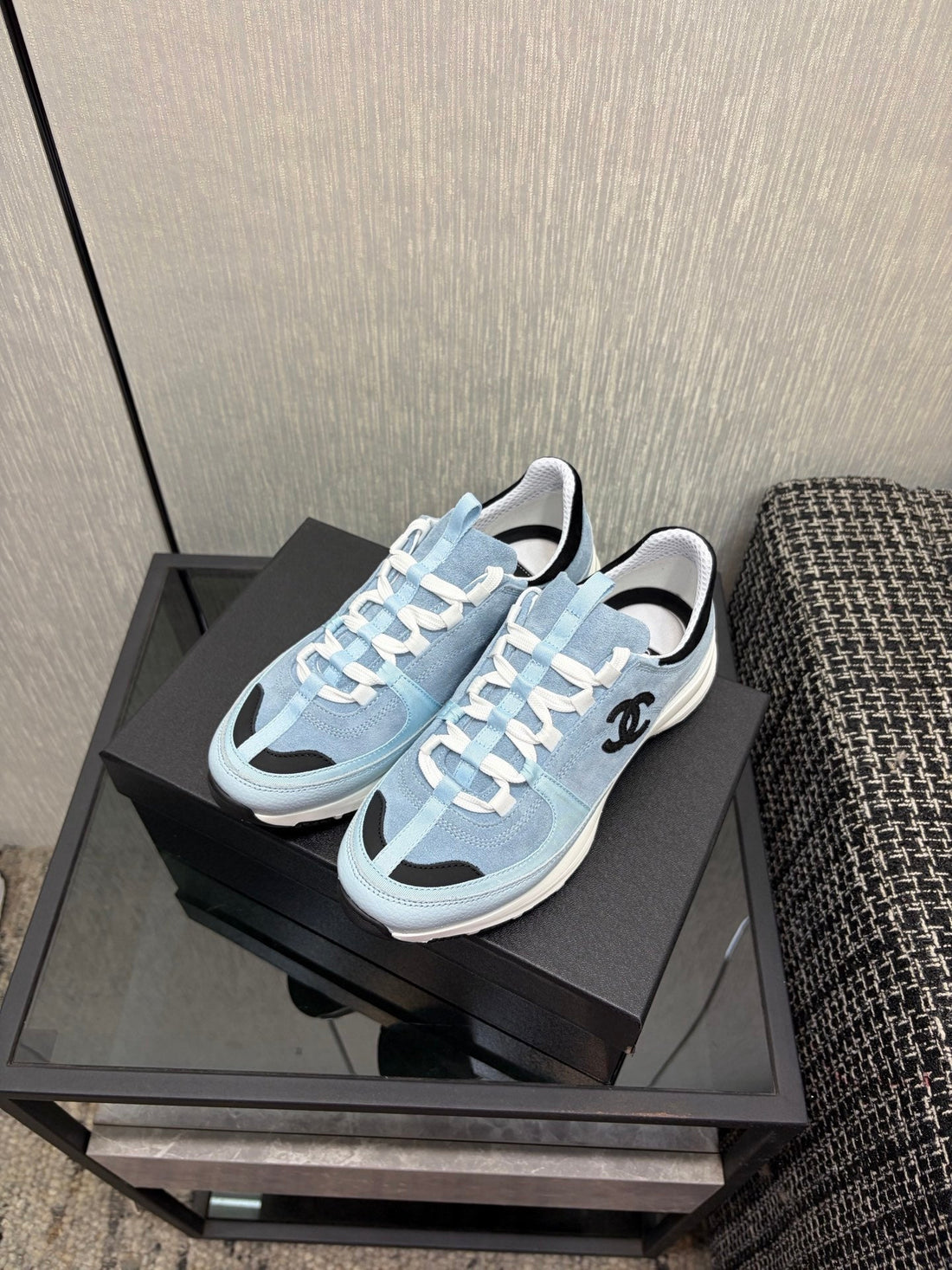 Chanel 26 Quilted Classic Sneaker Blue In Lambskin 602473