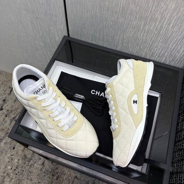 Chanel 26 Quilted Sneaker Beige In Lambskin 602469