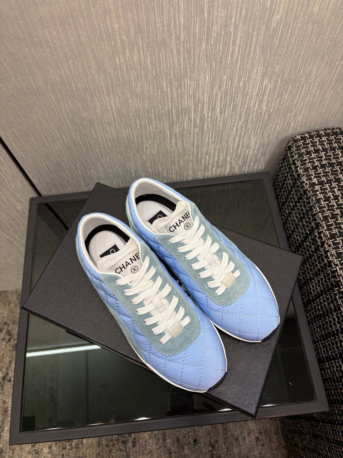 Chanel 26 Quilted Sneaker Blue In Lambskin 602468