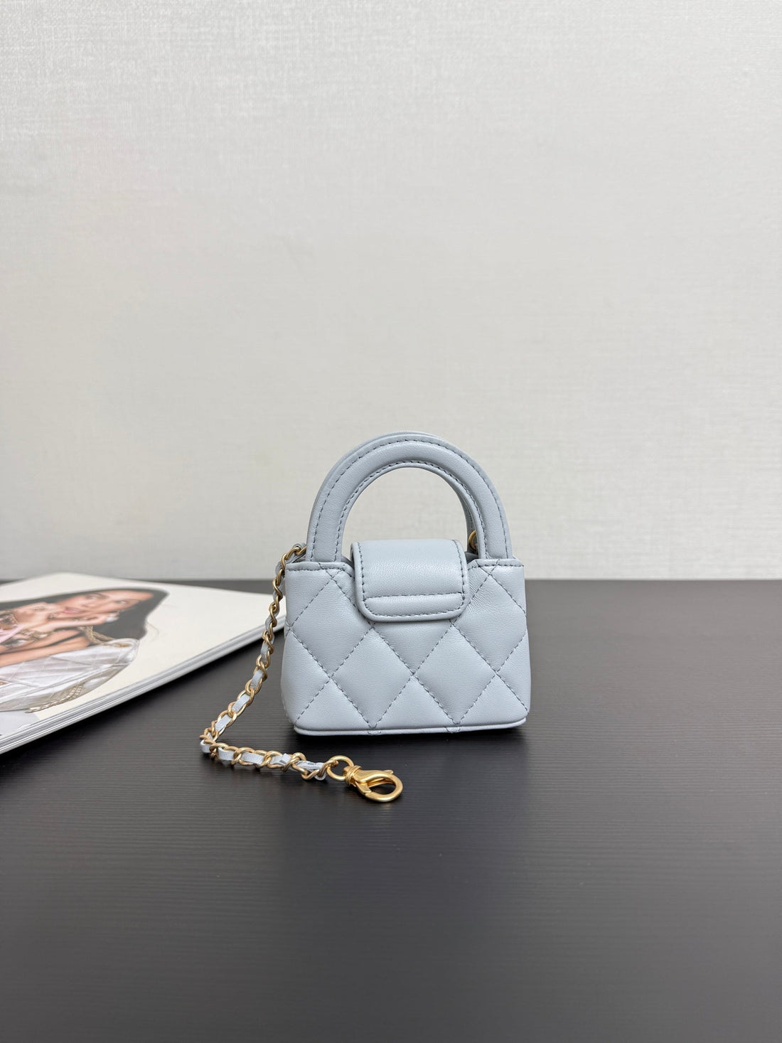 CC 26 Mini Kelly Bag 10 Blue In Sheepskin