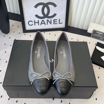 CC Ballet Flats Gray In Cowhide 611700