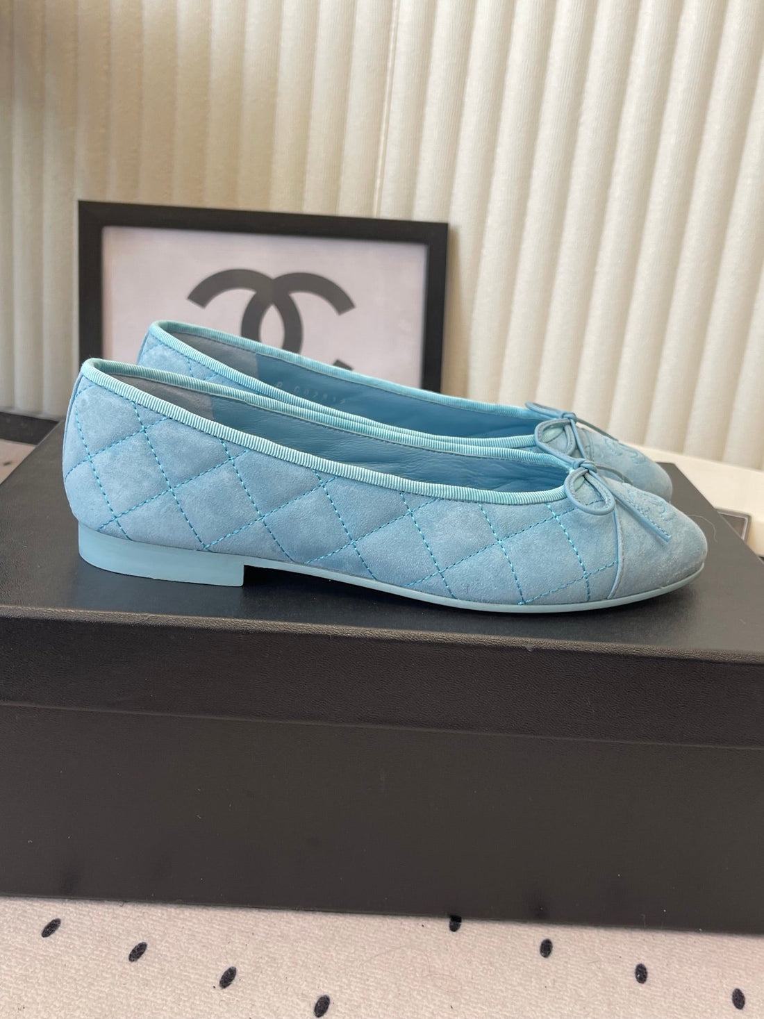 CC Ballet Flats Blue In Suede 611698