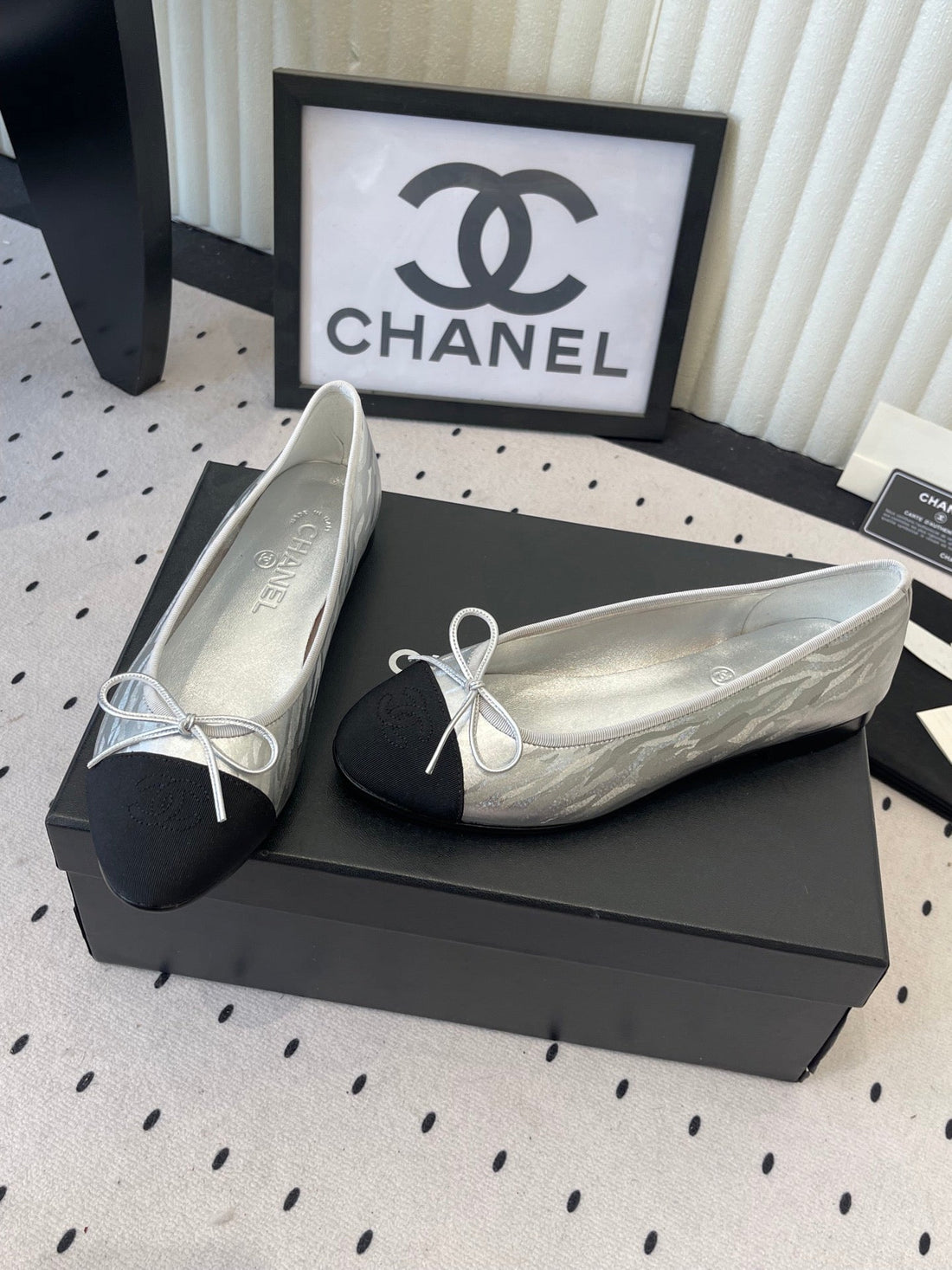 CC Ballet Flats Silver In Sheepskin 611692