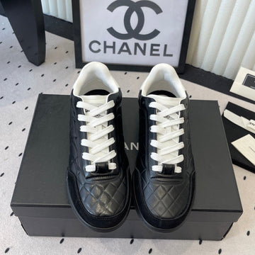 Chanel Coco Baseball Shoes Black In Cowhide 611670