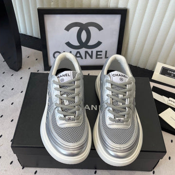 CC Sneaker Metallic Silver In Cowhide 611664