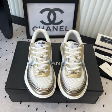 CC Sneaker Gold Metallic Silver In Cowhide 611663