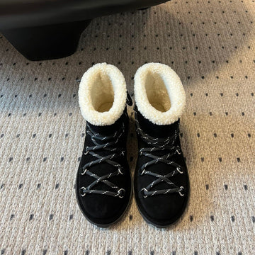 Miu 26 Snow Boots Black In Suede 614799