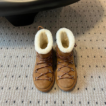 Miu 26 Snow Boots Brown In Suede 614798