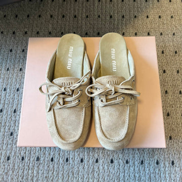 Miu Miu 26SS Mules Light Beige In Fluffing Fur 614561