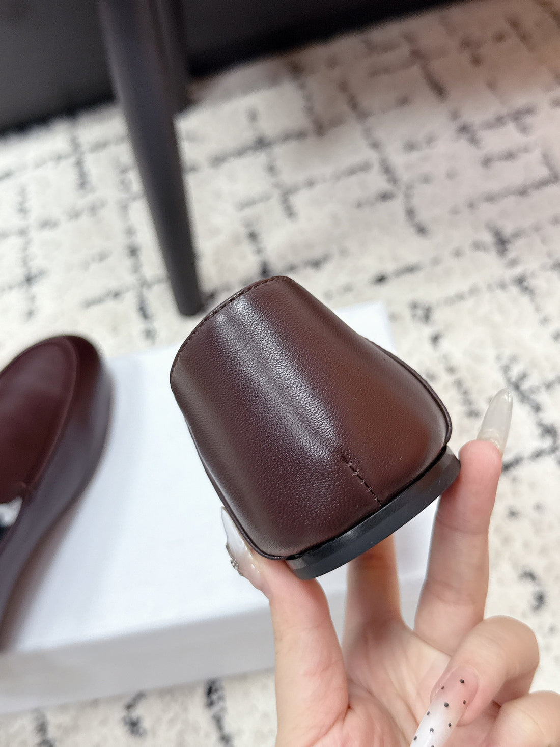 Celine 26 Aura Triomphe Loafer Burgundy In Lambskin 631124